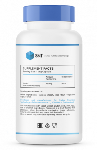 SNT Sodium Ascorbate, 60 капсул SNT Sodium Ascorbate, 60 капсул