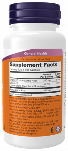 NOW Alpha Lipoic Acid 100 mg, 60 капсул NOW Alpha Lipoic Acid 100 mg, 60 капсул