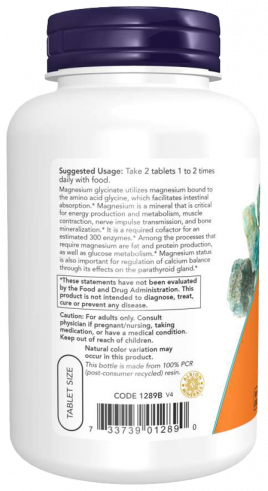 NOW Magnesium Glycinate, 180 таблеток NOW Magnesium Glycinate, 180 таблеток