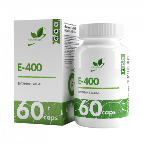 Natural Supp Vitamin E, 60 капсул