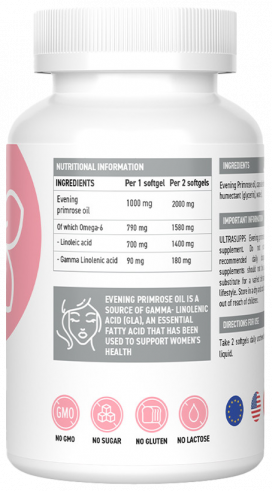 Ultrasupps Evening Primrose Oil, 60 капсул Ultrasupps Evening Primrose Oil, 60 капсул