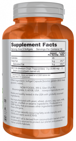 NOW MCT Oil 1000 mg, 150 капсул NOW MCT Oil 1000 mg, 150 капсул