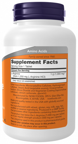 NOW L-Arginine 1000 mg, 120 таблеток NOW L-Arginine 1000 mg, 120 таблеток