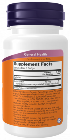 NOW Astaxanthin 10 mg, 60 капсул NOW Astaxanthin 10 mg, 60 капсул