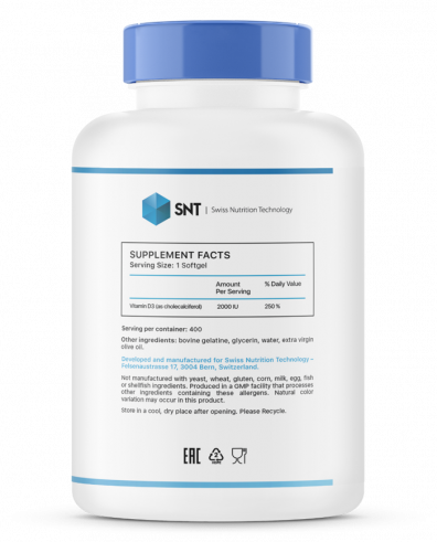 SNT Vitamin D3 2000 IU, 400 капсул SNT Vitamin D3 2000 IU, 400 капсул