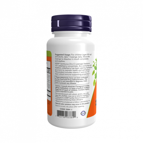 NOW Цинк с витамином C и бузиной, 60 таблеток