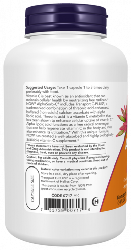 NOW AlphaSorb-C 500, 180 капсул NOW AlphaSorb-C 500, 180 капсул