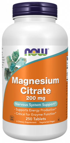 NOW Magnesium Citrate 200 mg, 250 таблеток NOW Magnesium Citrate 200 mg, 250 таблеток