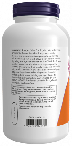 NOW Sunflower Lecithin 1200 mg, 200 капсул NOW Sunflower Lecithin 1200 mg, 200 капсул