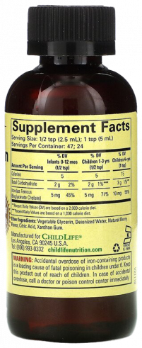 ChildLife Liquid Iron, 118 мл ChildLife Liquid Iron, 118 мл