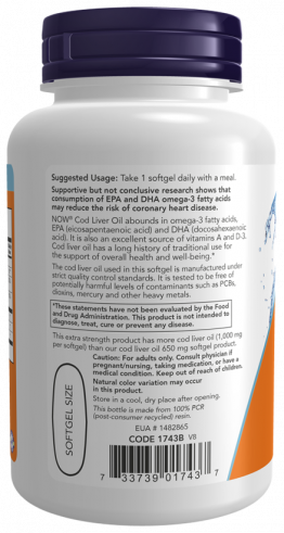 NOW Cod Liver Oil 1000 mg, 90 капсул NOW Cod Liver Oil 1000 mg, 90 капсул