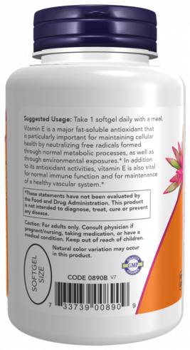 NOW Vitamin E-400 With Mixed Tocopherols, 100 капсул NOW Vitamin E-400 With Mixed Tocopherols, 100 капсул