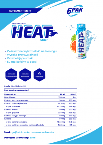 6PAK Nutrition Heat shot, 80 мл 6PAK Nutrition Heat shot, 80 мл